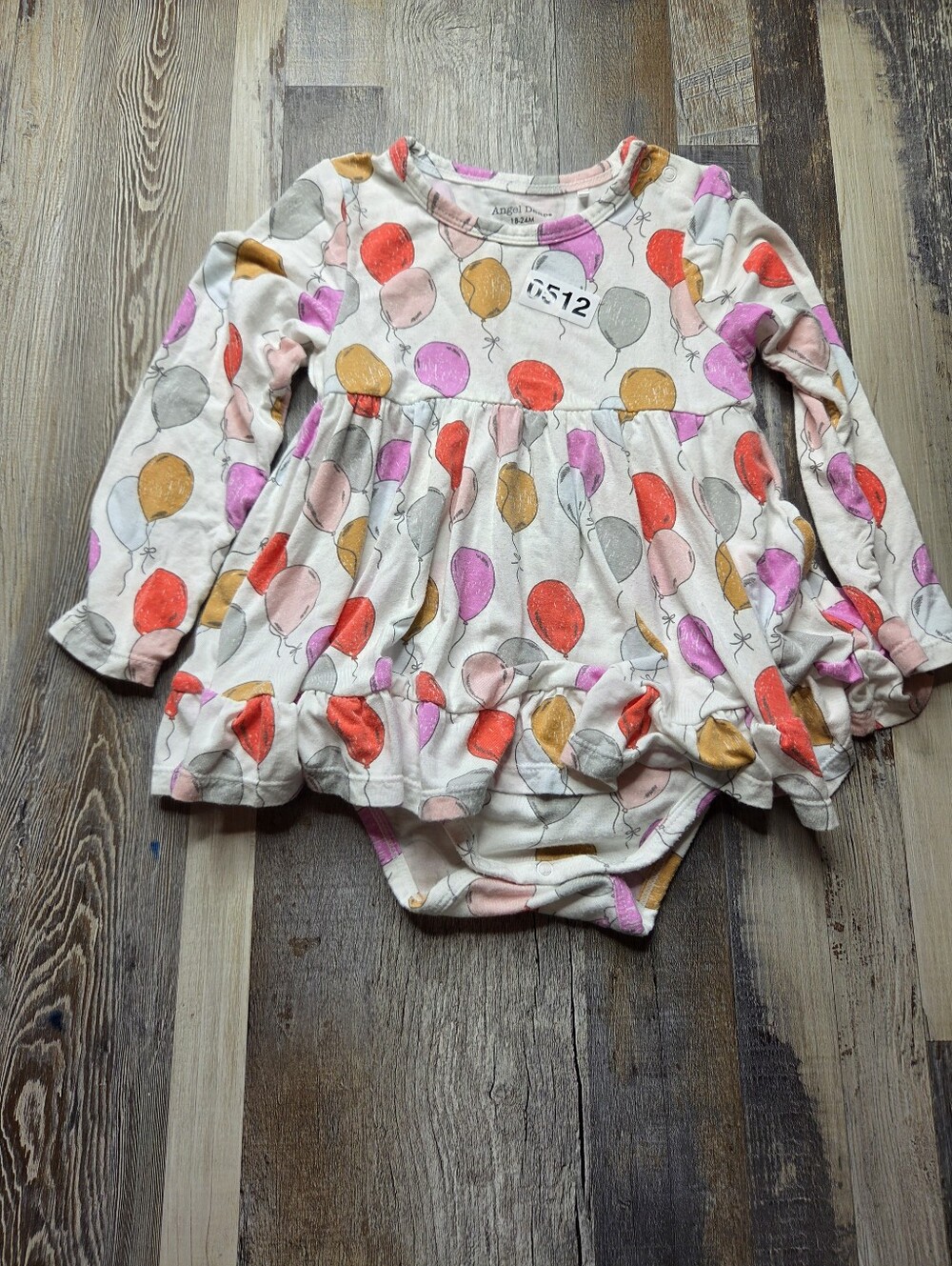 Angel Dear 18-24m Dress Balloons Print Twirly Bodysuit